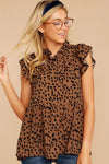 Spitze Bohemian Chic Leopard Bluse sexy