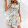 Sommer Weißes romantisches geblümtes Kleid sexy