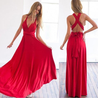 Böhmisches Brautkleid Rote lange Robe für ein Boho-Leben