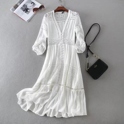 Böhmisches langärmeliges Kleid Weisses langärmeliges Kleid billig