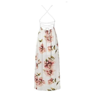 Bohème-Kleid mit weißen Blumen trend