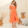 Bohemianisches schickes orangefarbenes Kleid Boho-Chic