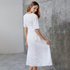Boho Chic Einfaches und leichtes weißes Kleid Hinweis