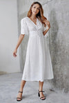 Boho Chic Einfaches und leichtes weißes Kleid Luxus