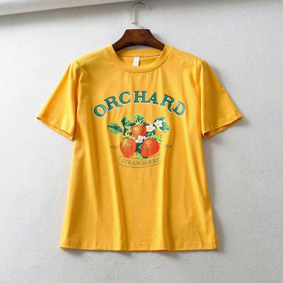 Erdbeer-Boho-T-Shirt billig