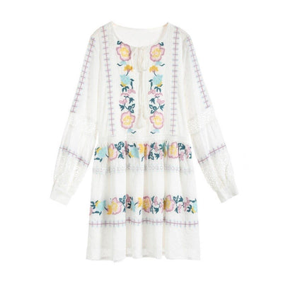 Hippie-Kleid schick weiß kleiner Preis