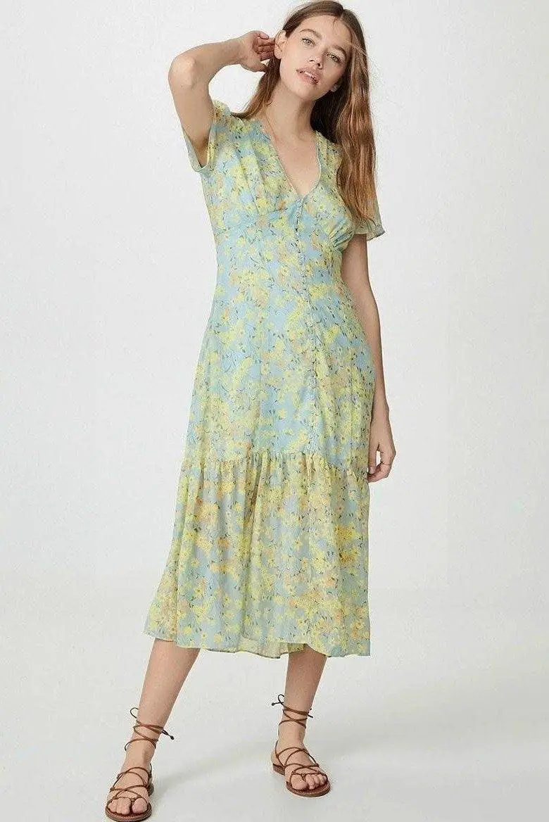 Hippie-schickes grünes langes Kleid trend