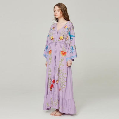 Kimono-Kleid üppig und blumig billig