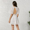 Klassisches böhmisches weißes Kleid Luxus