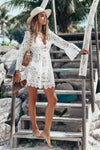 Kurzes böhmisches Kleid Kleid aus weißer Spitze Luxus