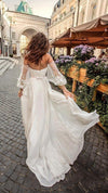 Langärmeliges böhmisches Brautkleid Stil