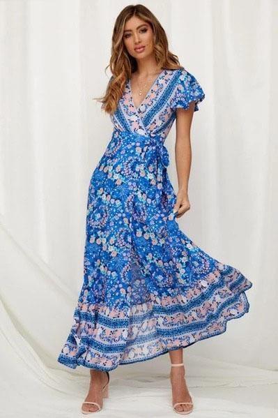 Langes böhmisches Kleid Langes böhmisches Kleid Blau für ein Boho-Leben