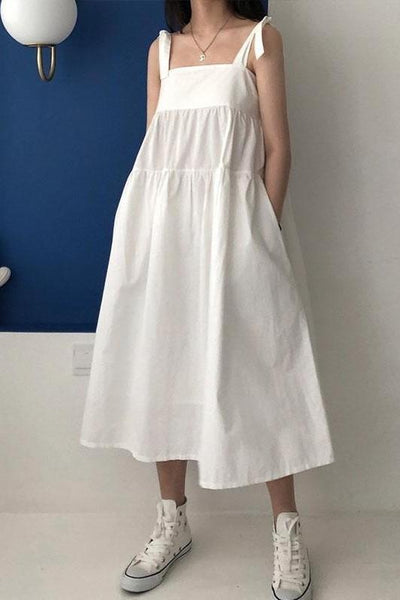 Langes weißes Kleid Einfach böhmisch boho
