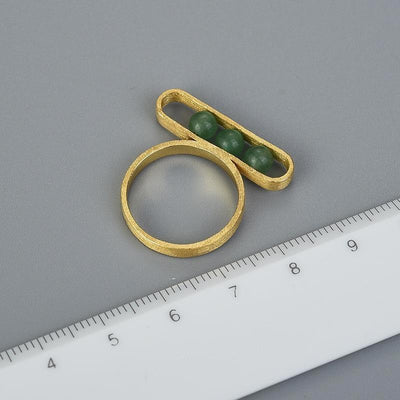 Lotus Fun Elliptisch Minimalistische Lotus Fun Ringe echte 925 Sterling Silber Natursteine von Hand feiner Schmuck 18K Gold Ringe für Frauen Luxus