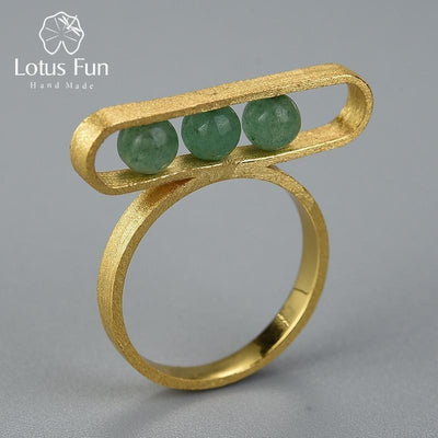 Lotus Fun Elliptisch Minimalistische Lotus Fun Ringe echte 925 Sterling Silber Natursteine von Hand feiner Schmuck 18K Gold Ringe für Frauen kleiner Preis