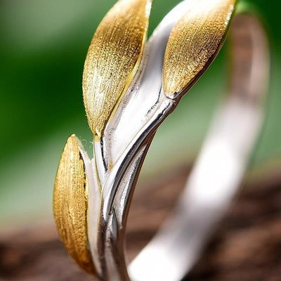 Lotus Fun Real 925 Sterling Silber 18K Gold Handgemachte Ringe Feinschmuck Kreatives minimalistisches Design Blattringe für Damenschmuck 2020