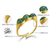Lotus Fun Real 925 Sterling Silber 18K Gold Ring Handgefertigter Feinschmuck Naturstein Kreativ Erbsenschoten Design Ringe für Frauen gut