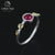Lotus Fun Real 925 Sterling Silber Natürlicher Turmalin Handgefertigter kreativer Designer Feinschmuck Zarte dünne Ringe Damenschmuckringe 2020