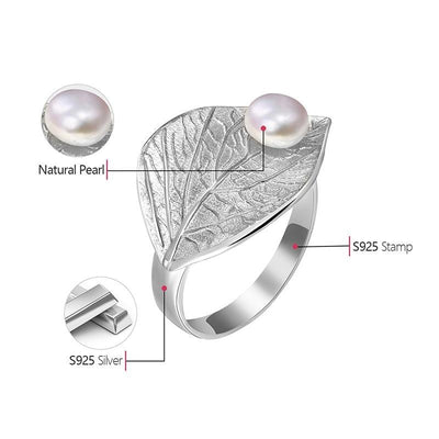 Lotus Fun Real 925 Sterling Silber Natural Pearl Handgemachter Designer Feinschmuck kreativ offen kreativer Blattring Ringe für Damenschmuck 2020