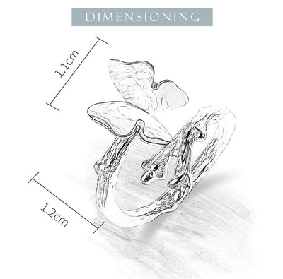 Lotus Fun Real 925 Sterling Silber Ring Original Designer feiner Schmuck süßer Schmetterling auf Zweig offene Ringe für Frauen Frau