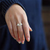 Ring aus 925 Sterling Silber Echt Lotus Lustig, natürliches kreatives Design, Hochwertiger Schmuck, Liebesherzringe für Frauen, Schmuck beste