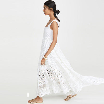 Weißes Kleid Schickes breites Band Stil