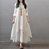 Weißes böhmisches Kleid Langes Baumwollkleid Stil