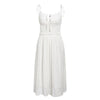 Weißes böhmisches Kleid mit hoher Taille Reizend