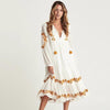 Weißes kurzes Herbst-Sommer-Kleid kleiner Preis