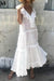 Weißes langes Kleid Böhmisch kompliziert gewebt