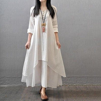 Weißes langes Kleid Böhmisch trend