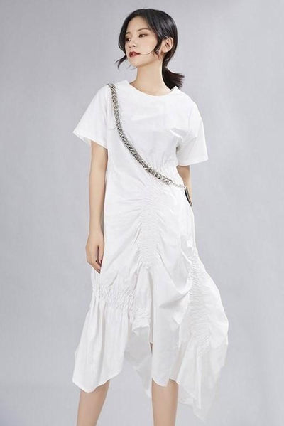Weißes langes Kleid Bohemian Chic gut