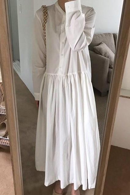 Weißes langes Kleid Boho billig