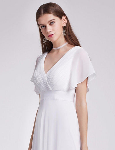 Weißes langes Kleid Stil Bohème Chic Elegant