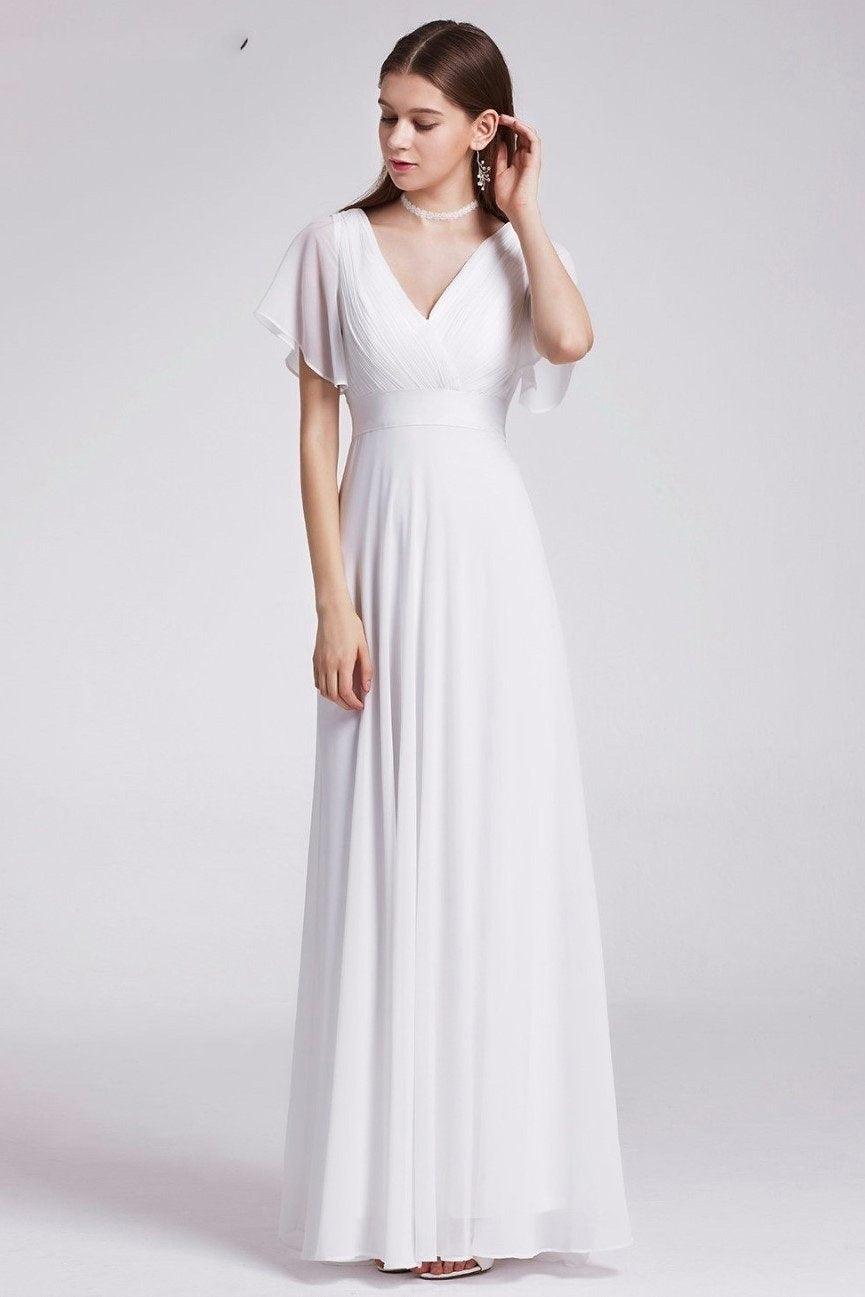 Weißes langes Kleid Stil Bohème Chic Luxus